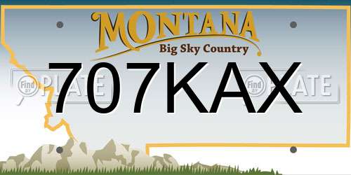 707KAX Montana License Plate
