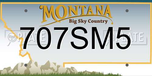 707SM5 Montana License Plate
