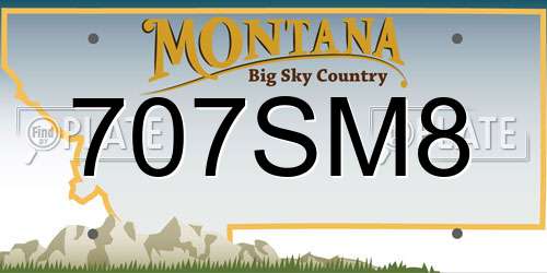 707SM8 Montana License Plate
