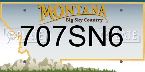 707SN6 Montana License Plate