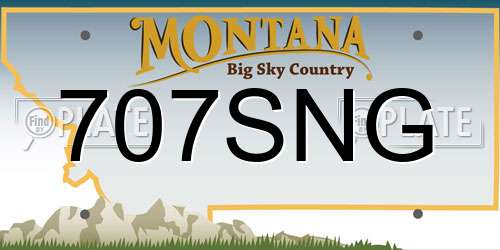707SNG Montana License Plate
