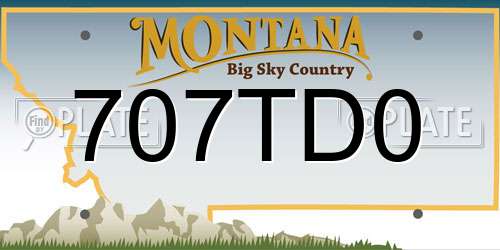 707TD0 Montana License Plate