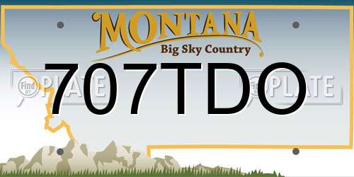 707TDO Montana License Plate