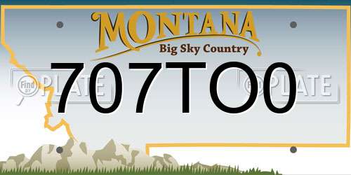 707TO0 Montana License Plate