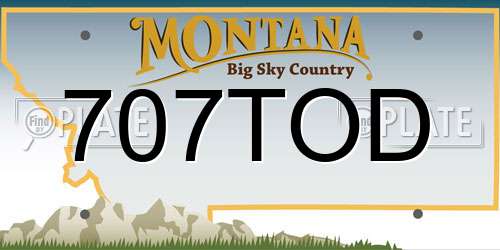 707TOD Montana License Plate