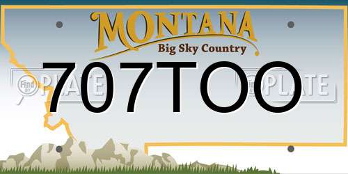 707TOO Montana License Plate