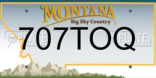 707TOQ Montana License Plate