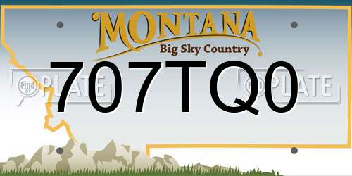707TQ0 Montana License Plate