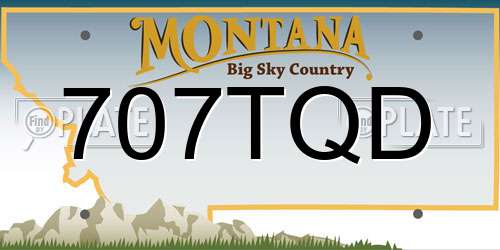 707TQD Montana License Plate
