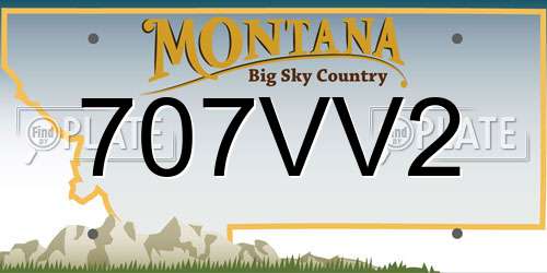 707VV2 Montana License Plate