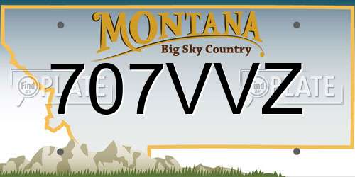 707VVZ Montana License Plate