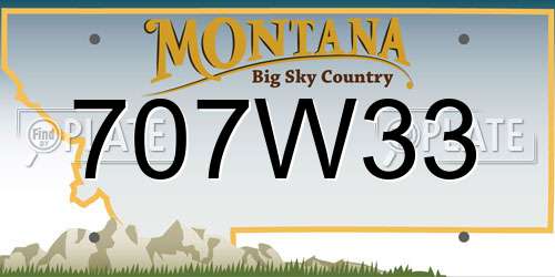 707W33 Montana License Plate