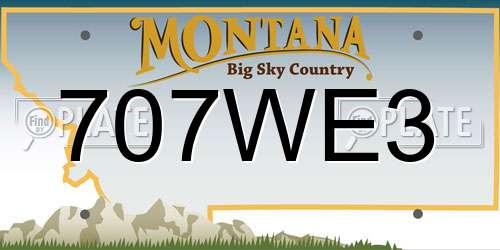 707WE3 Montana License Plate