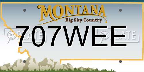 707WEE Montana License Plate