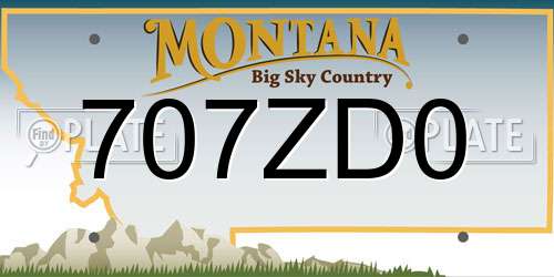 707ZD0 Montana License Plate