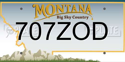 707ZOD Montana License Plate