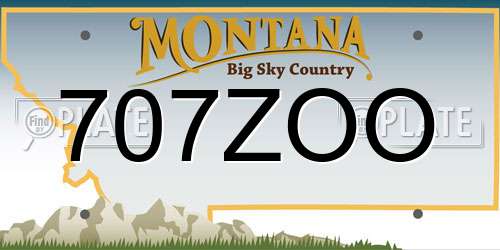 707ZOO Montana License Plate