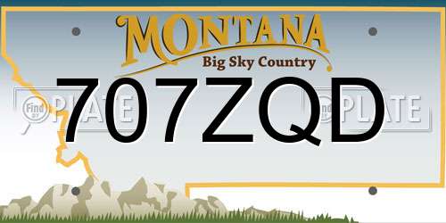 707ZQD Montana License Plate