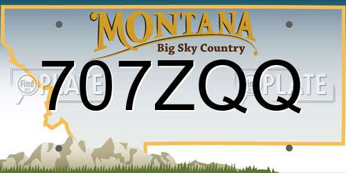 707ZQQ Montana License Plate