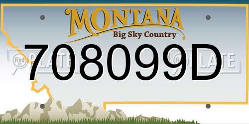 708099D Montana License Plate