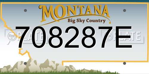708287E Montana License Plate