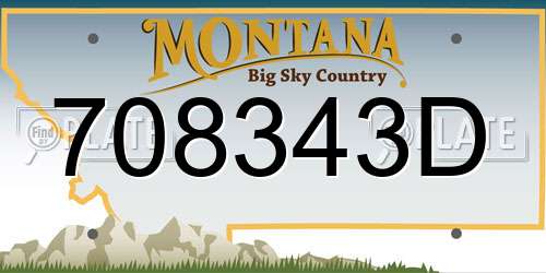 708343D Montana License Plate