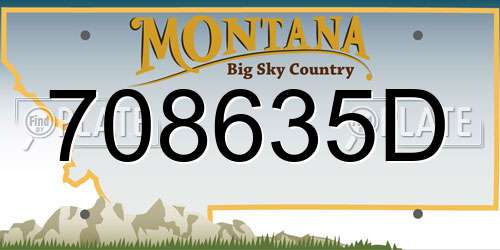 708635D Montana License Plate