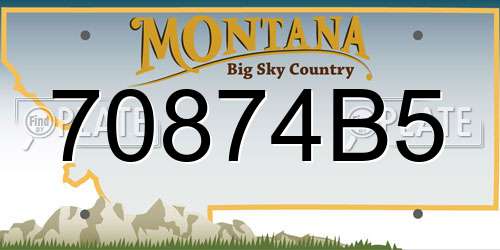 70874B5 Montana License Plate