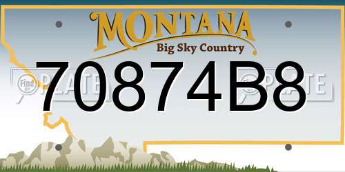 70874B8 Montana License Plate
