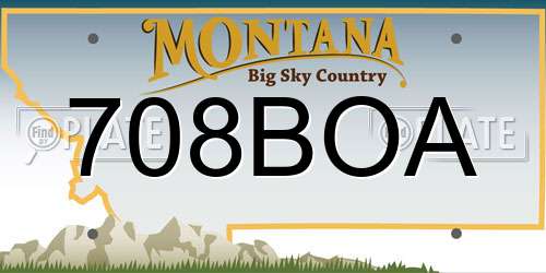 708BOA Montana License Plate