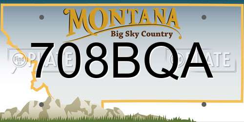 708BQA Montana License Plate