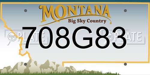 708G83 Montana License Plate