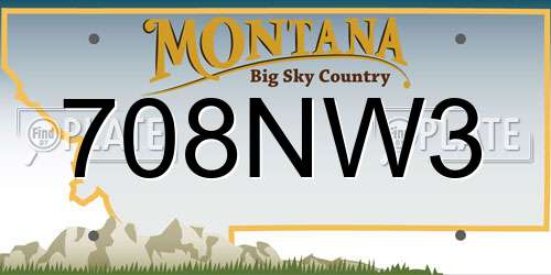 708NW3 Montana License Plate
