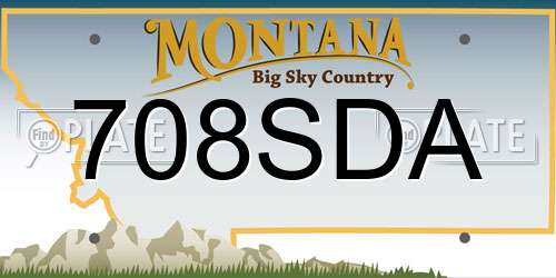 708SDA Montana License Plate