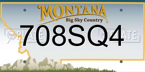 708SQ4 Montana License Plate