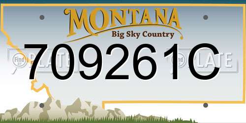 709261C Montana License Plate