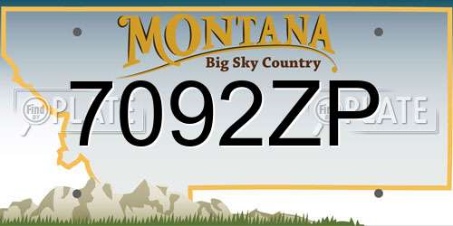 7092ZP Montana License Plate