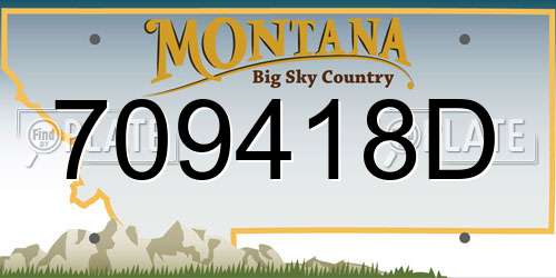 709418D Montana License Plate
