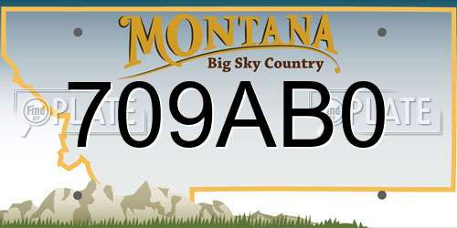 709AB0 Montana License Plate