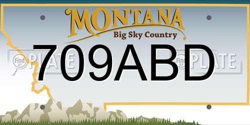 709ABD Montana License Plate