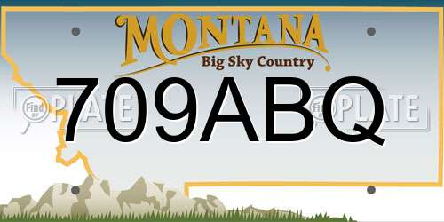 709ABQ Montana License Plate