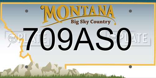 709AS0 Montana License Plate