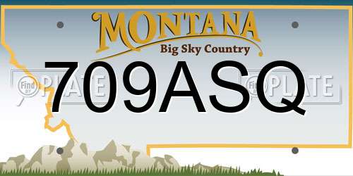 709ASQ Montana License Plate