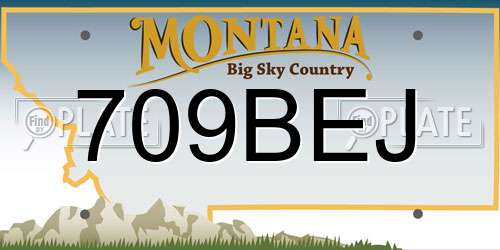 709BEJ Montana License Plate
