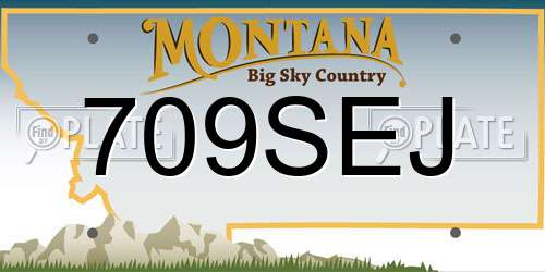 709SEJ Montana License Plate