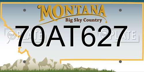 70AT627 Montana License Plate