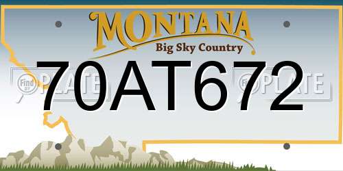 70AT672 Montana License Plate