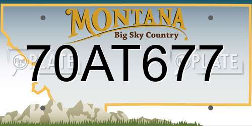 70AT677 Montana License Plate