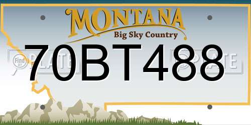 70BT488 Montana License Plate