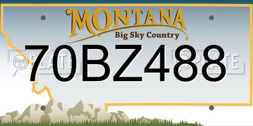 70BZ488 Montana License Plate